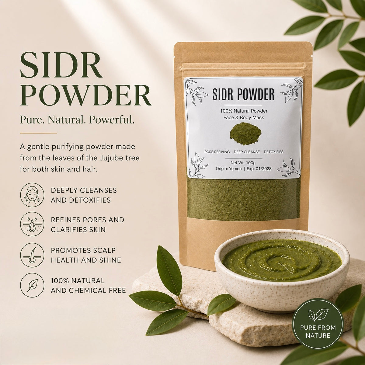 Sidr Powder Face and Body Mask