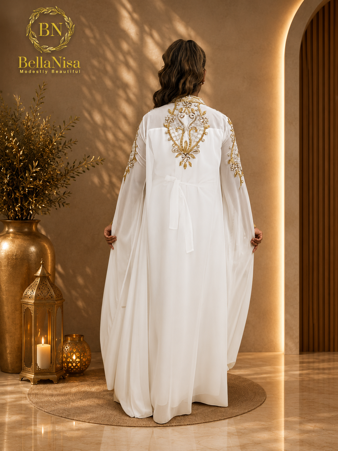 Arusa Kaftan White