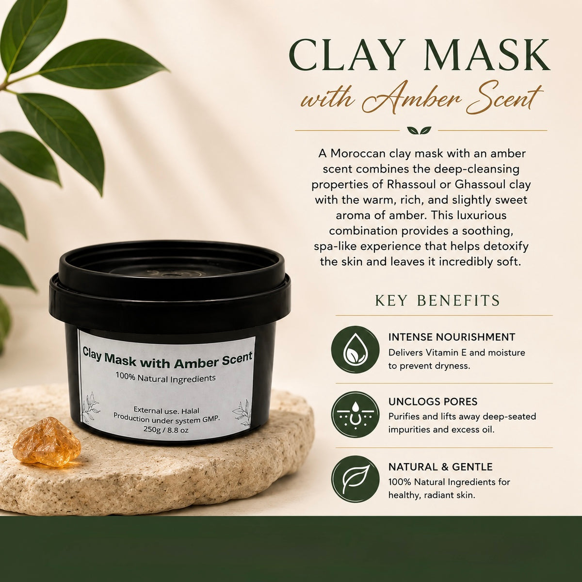 Morrocan Clay Mask with Amber Scent