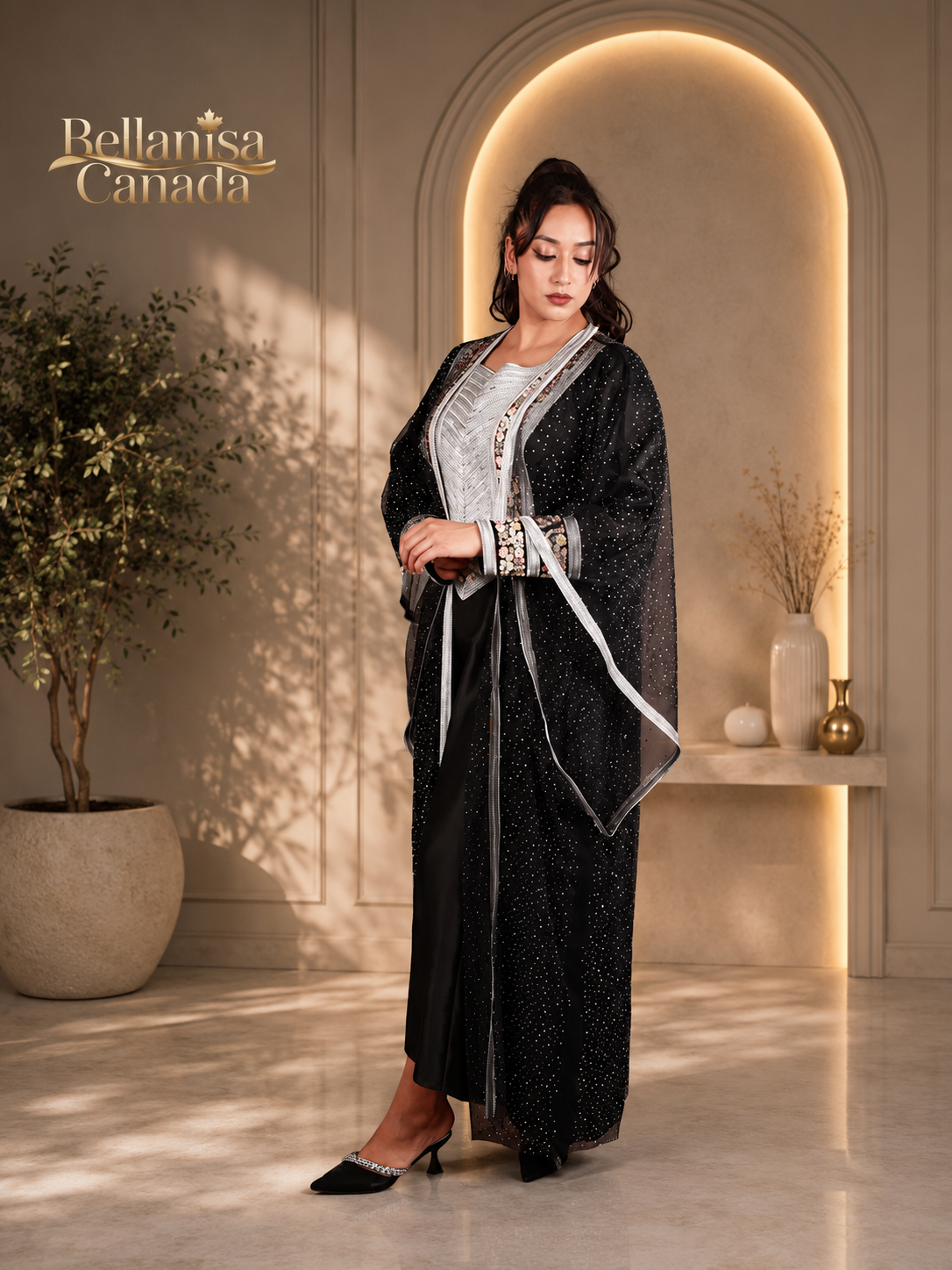 Bisht Cape Kaftan Black