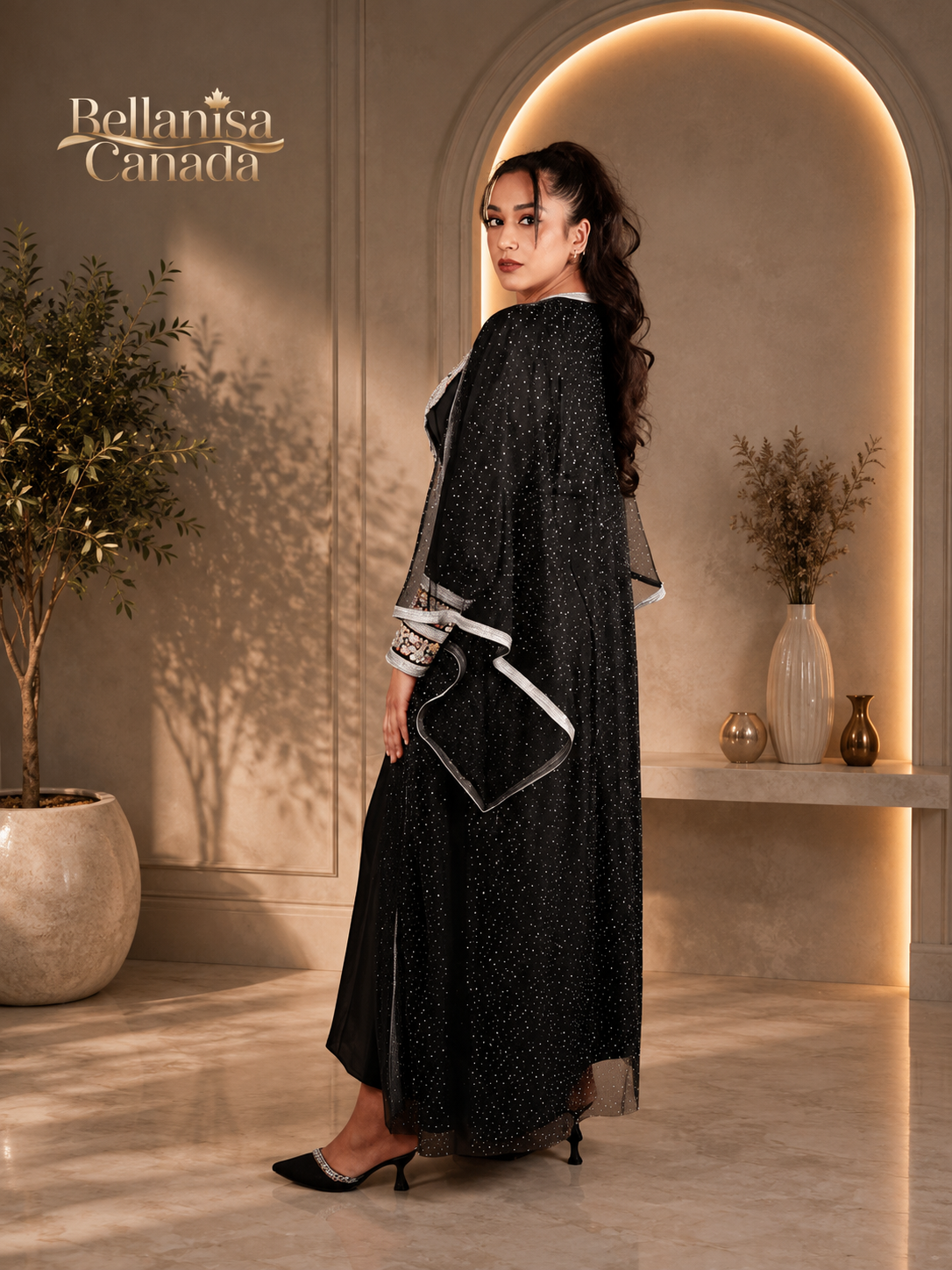 Bisht Cape Kaftan Black