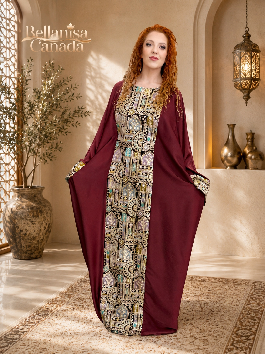 Abaya Pashmin Maroon