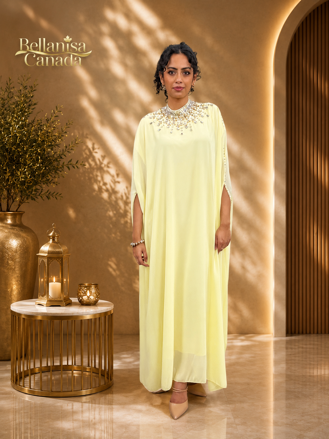 Kaftan Abaya Baby Yellow
