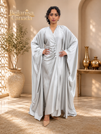 Abaya Satin Silver
