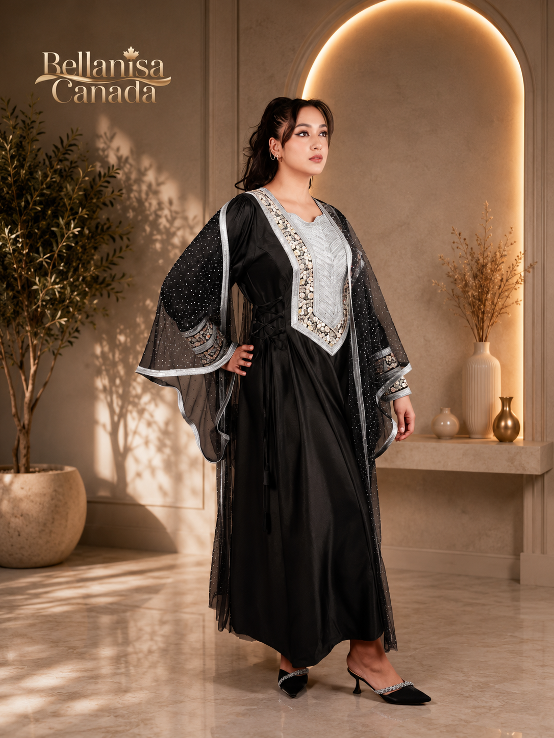 Bisht Cape Kaftan Black