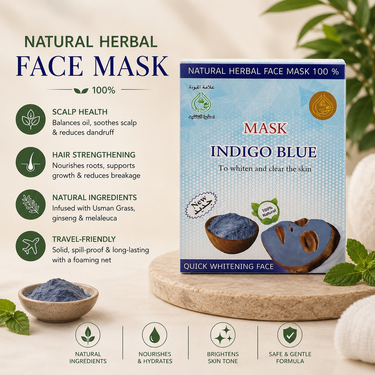 Indigo Nila Face Mask