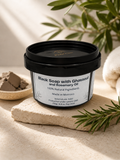 Morrocan Black Soap with Ghassoul and Rosemary Oil.