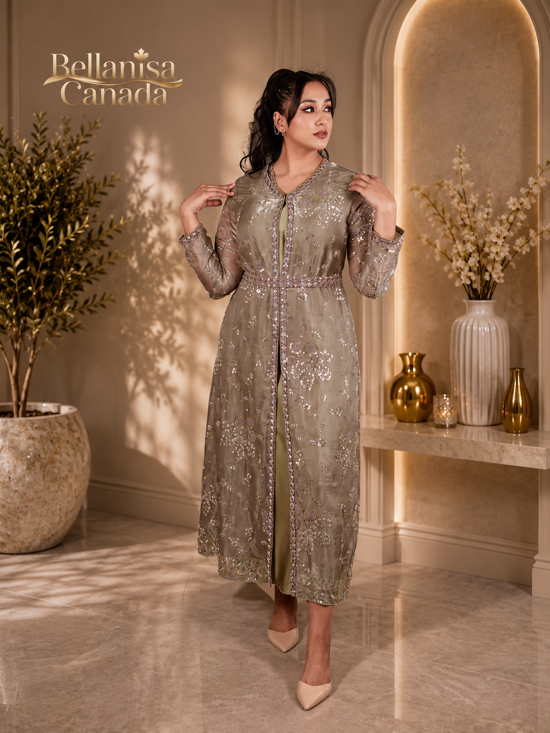 Thiya Kaftan Khaki