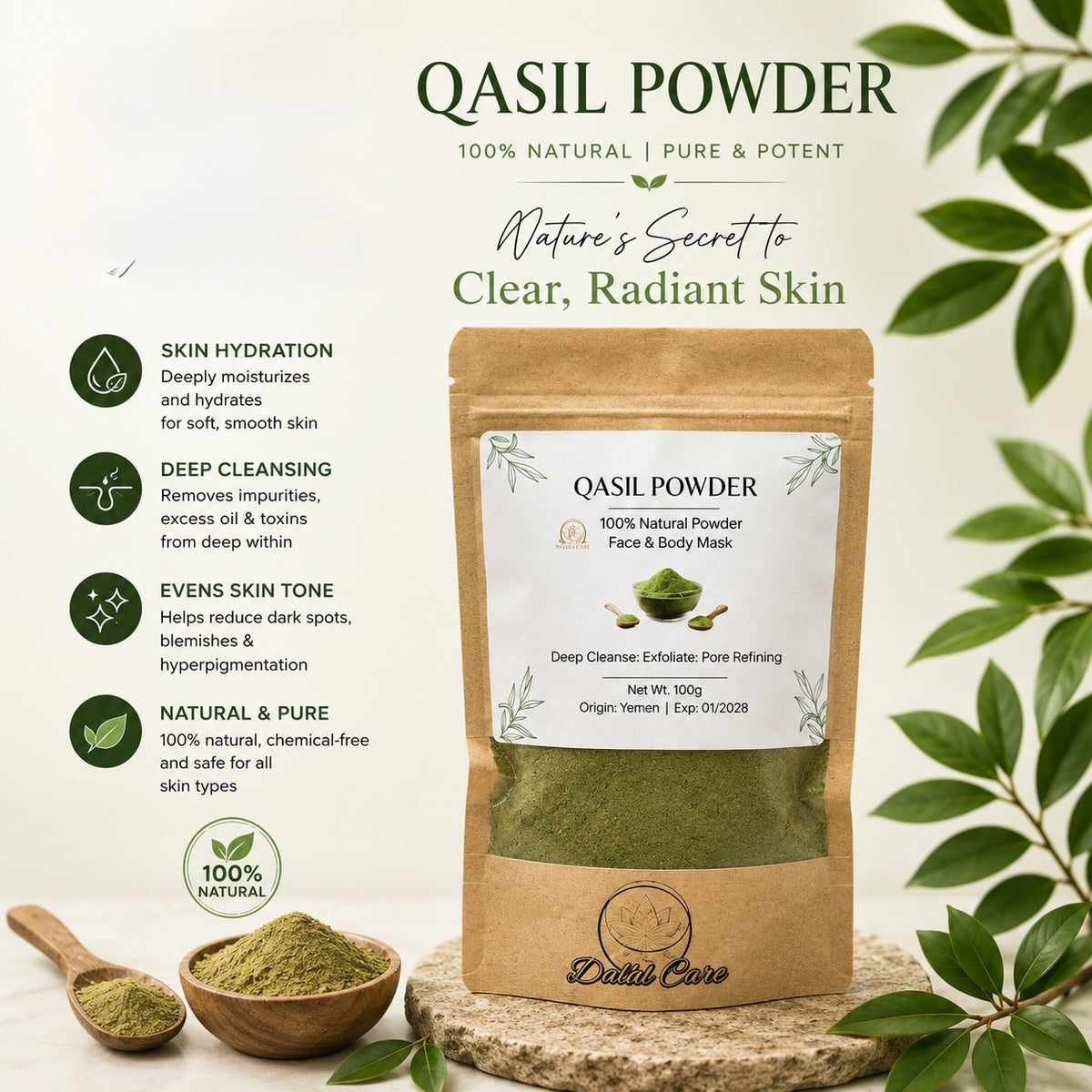Qasil Powder Face and Body Mask