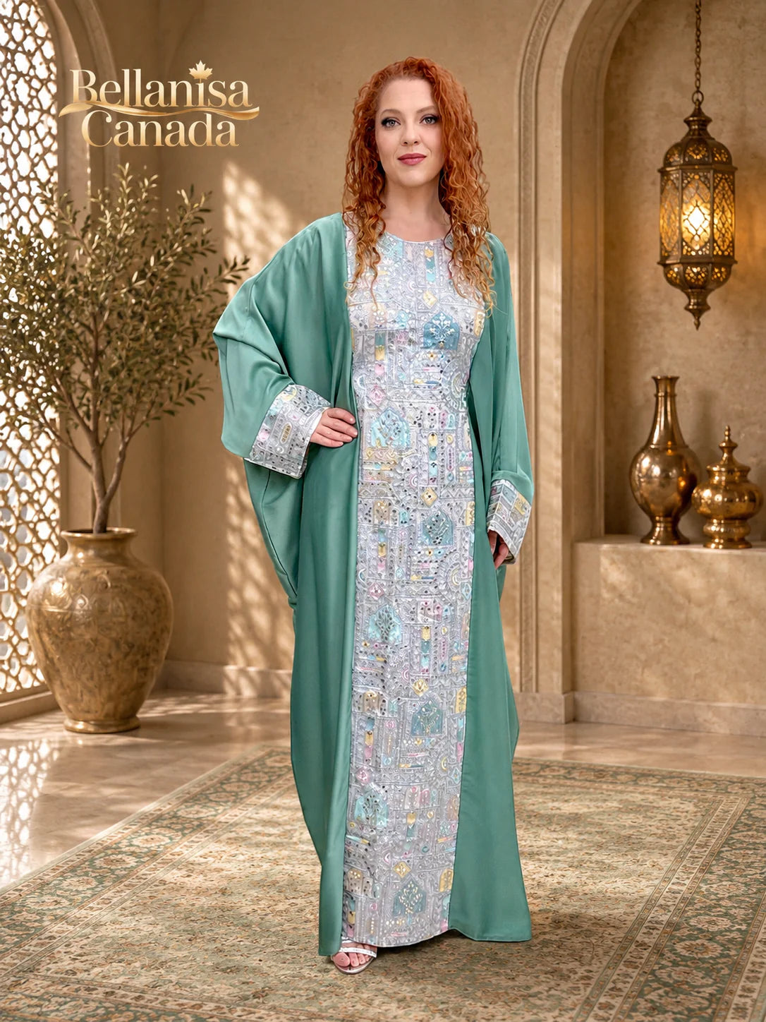 Abaya Pashmin Turquoise