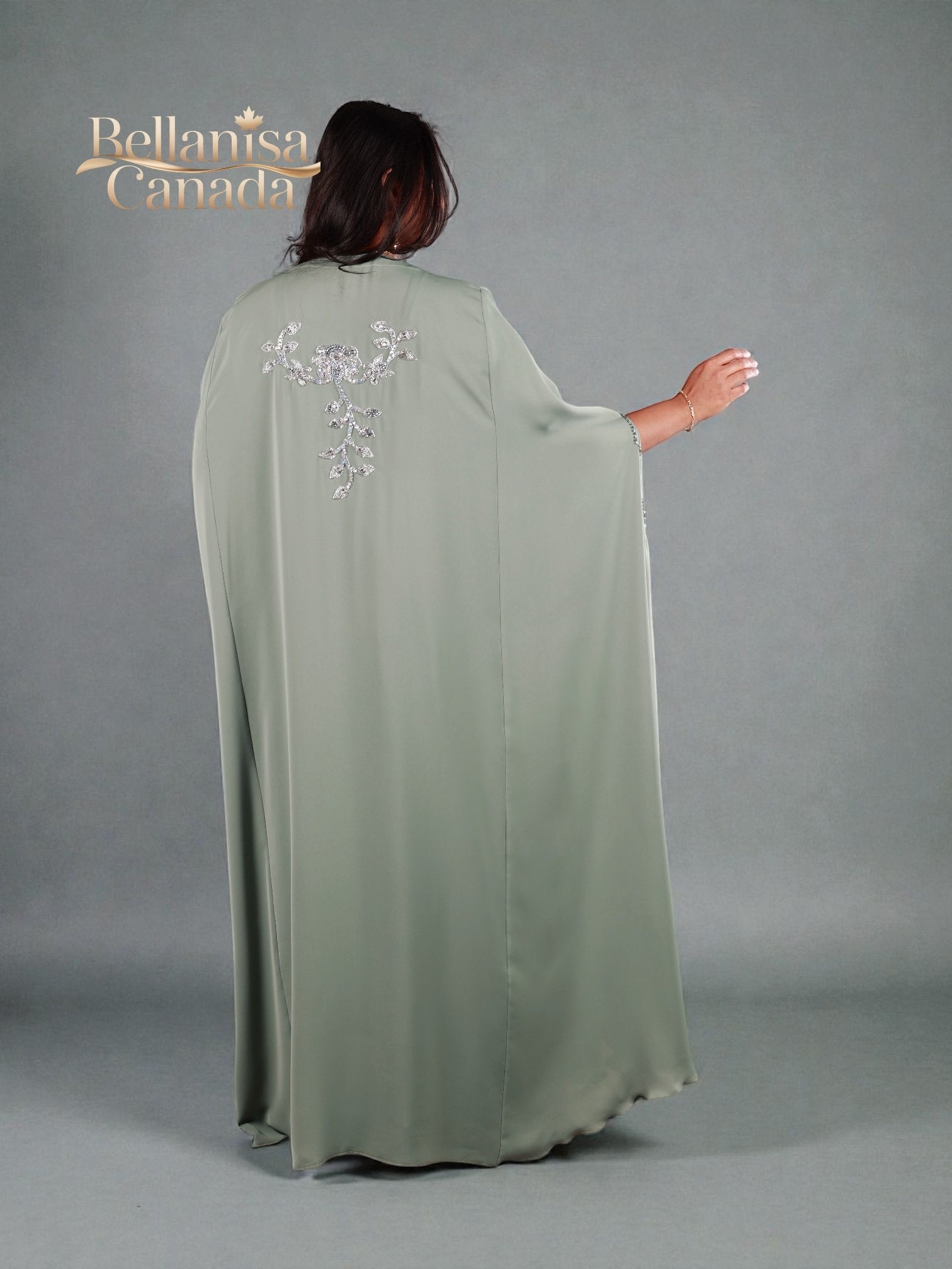 Fahima Kaftan Abaya Sage
