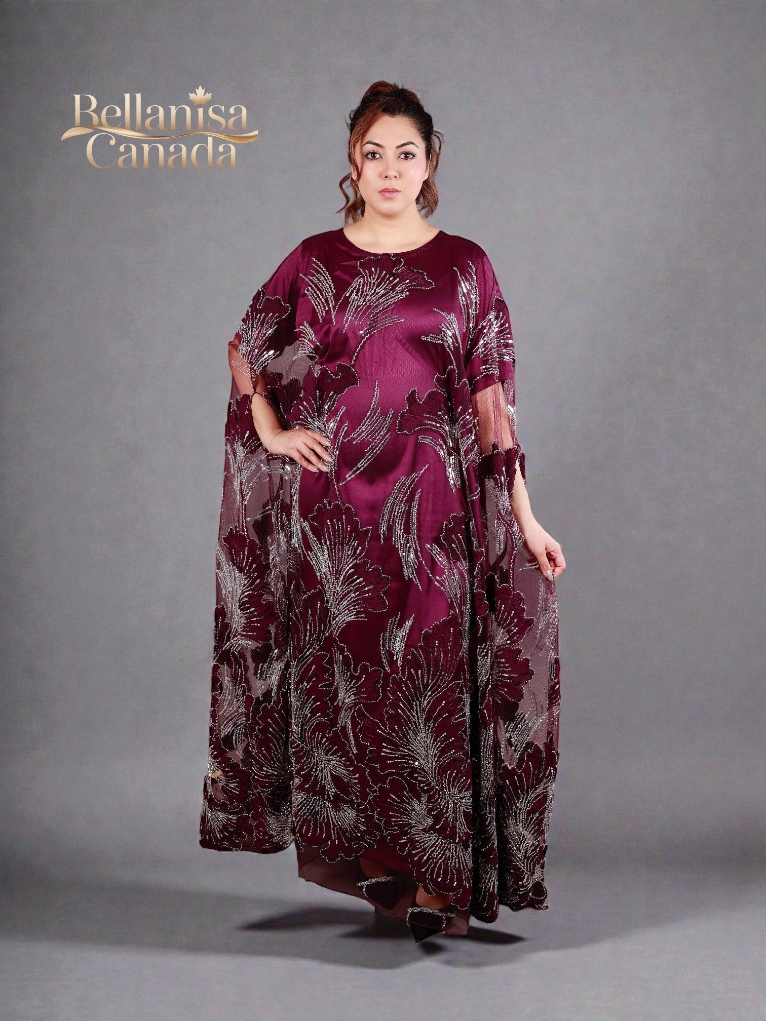 Muntaha Kaftan Plum