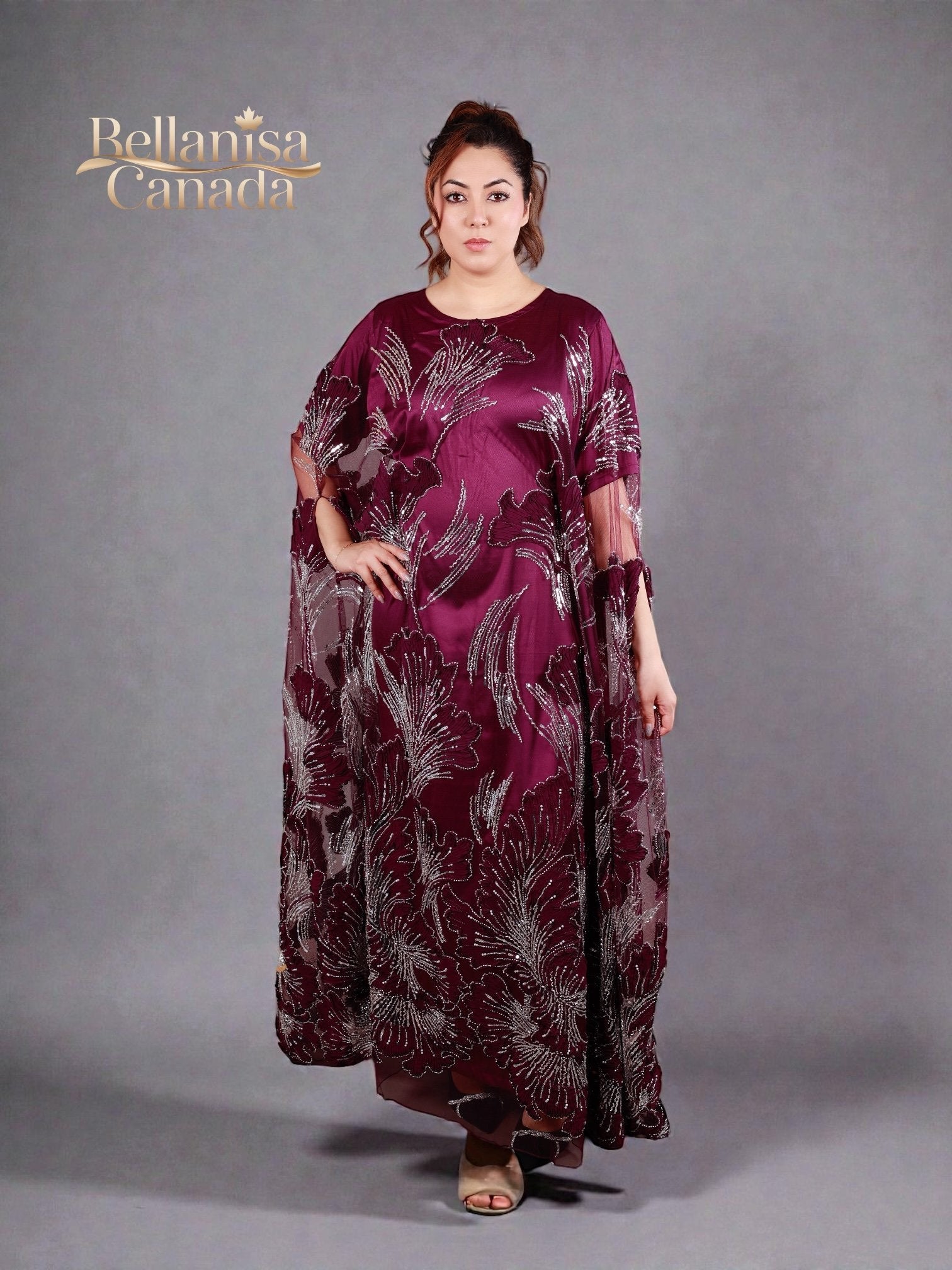 Muntaha Kaftan Plum