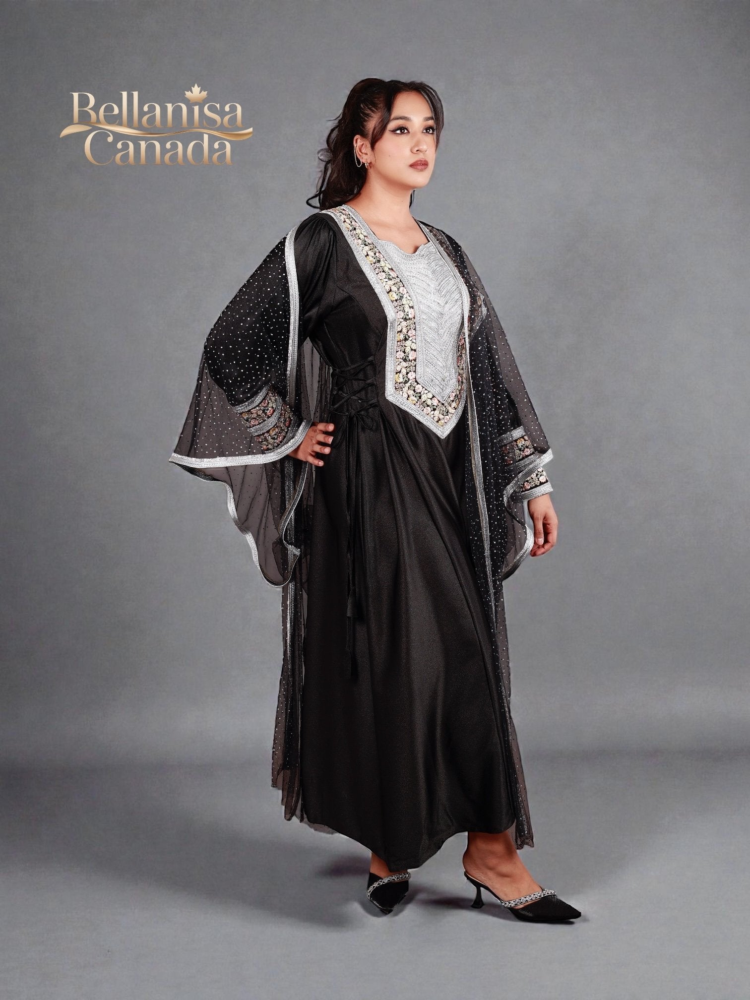 Bisht Cape Kaftan Black
