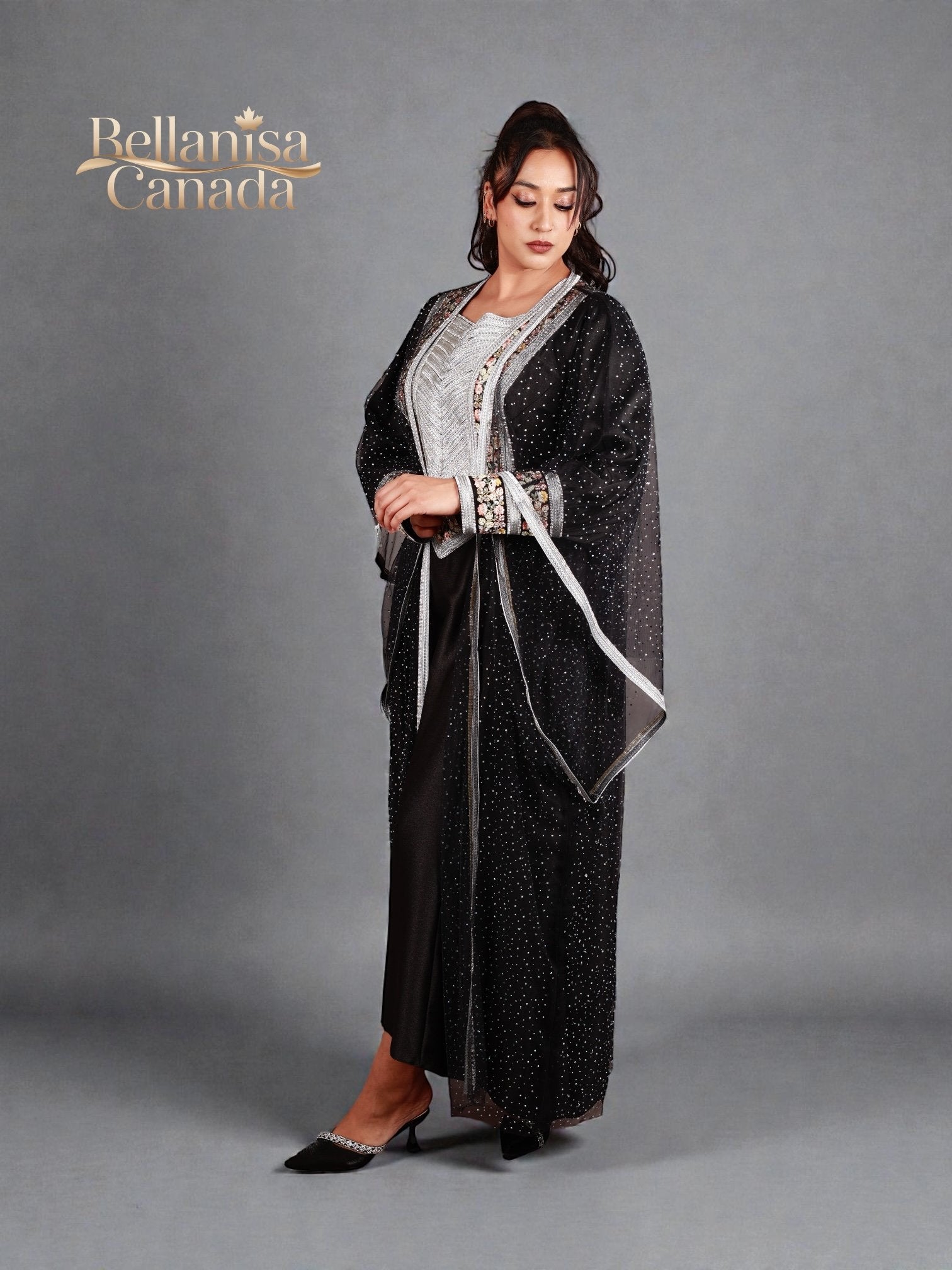 Bisht Cape Kaftan Black