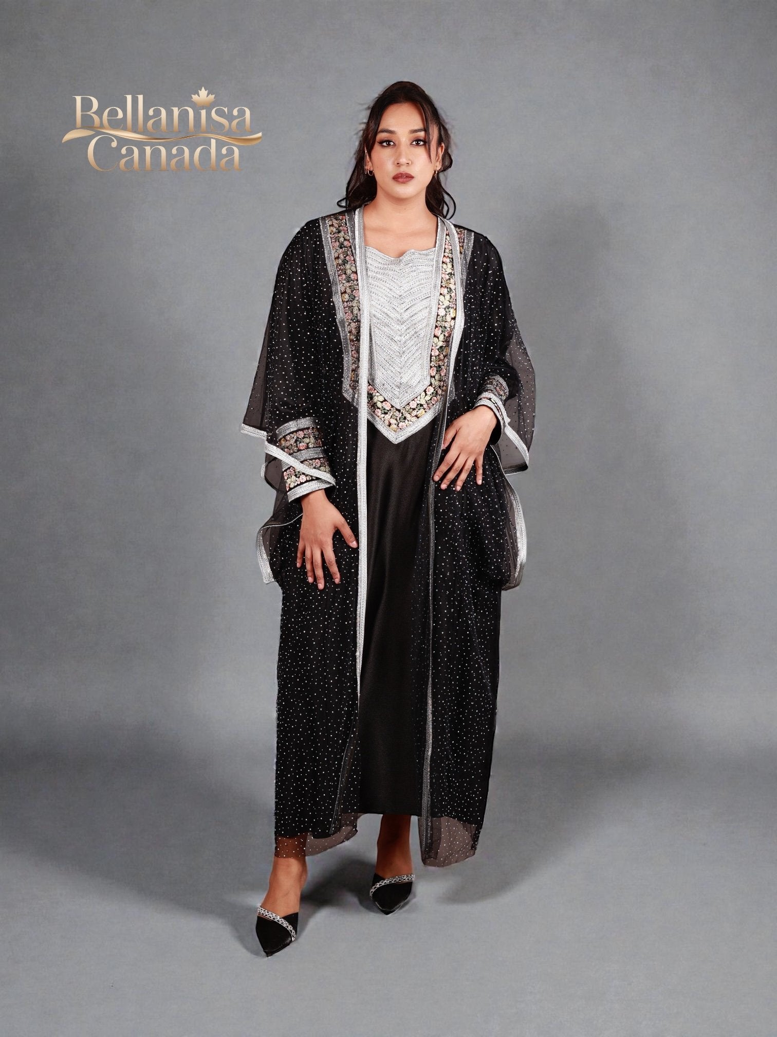 Bisht Cape Kaftan Black