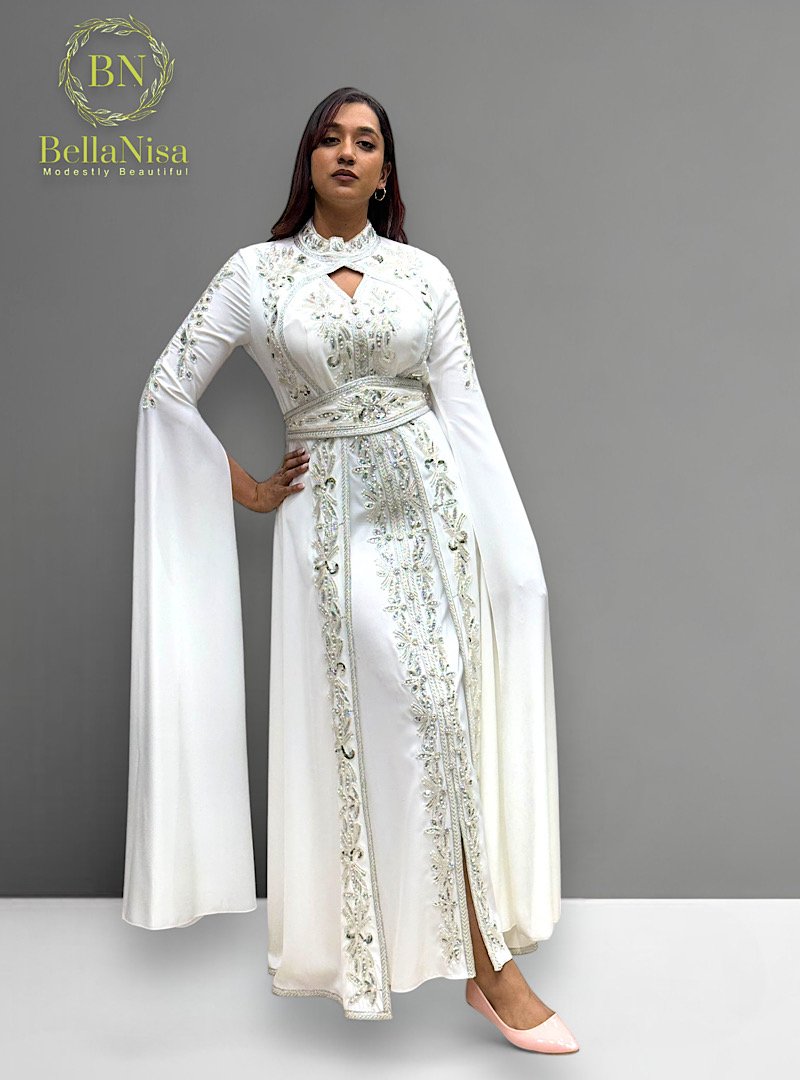 Maitha Morrocan Kaftan White