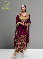 Humera Kaftan Maroon