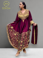 Humera Kaftan Maroon