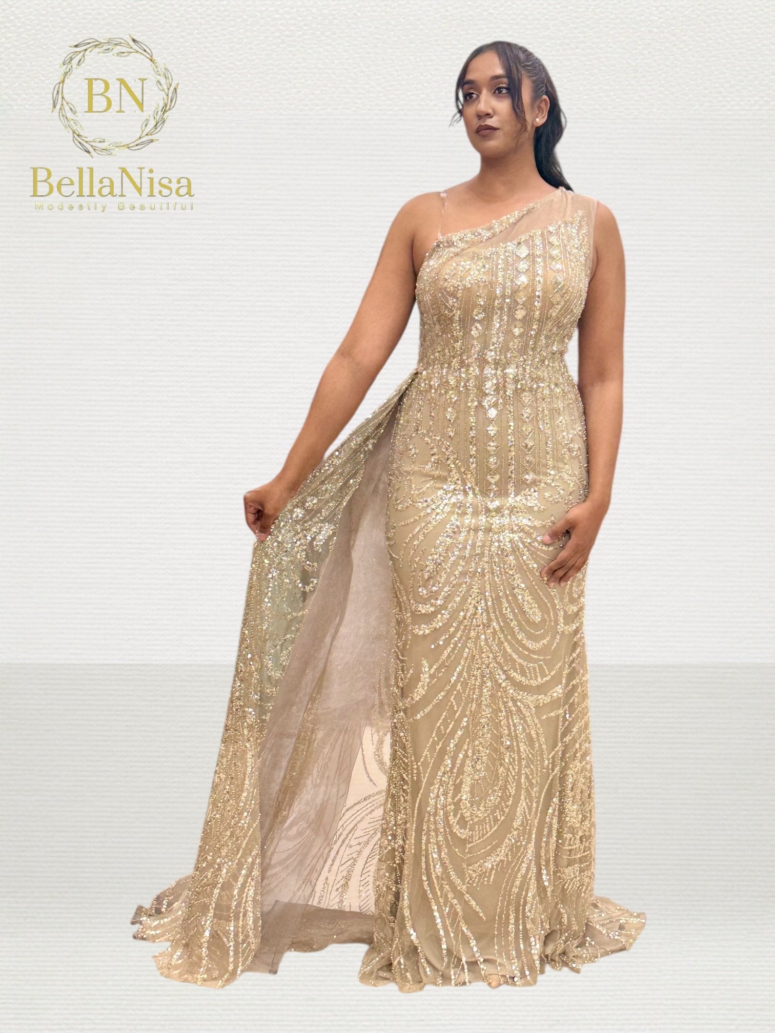 Ariel Evening Gown Beige