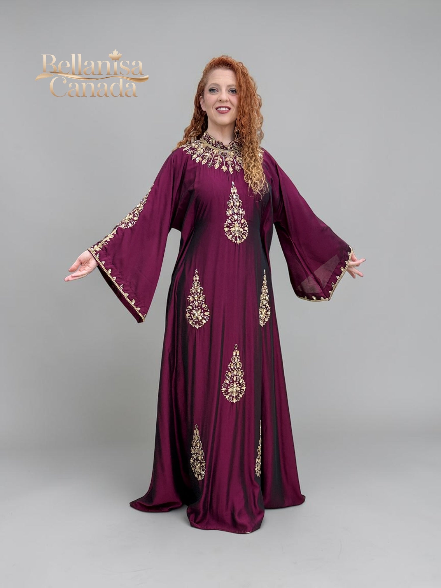 Neela Abaya Kaftan Plum