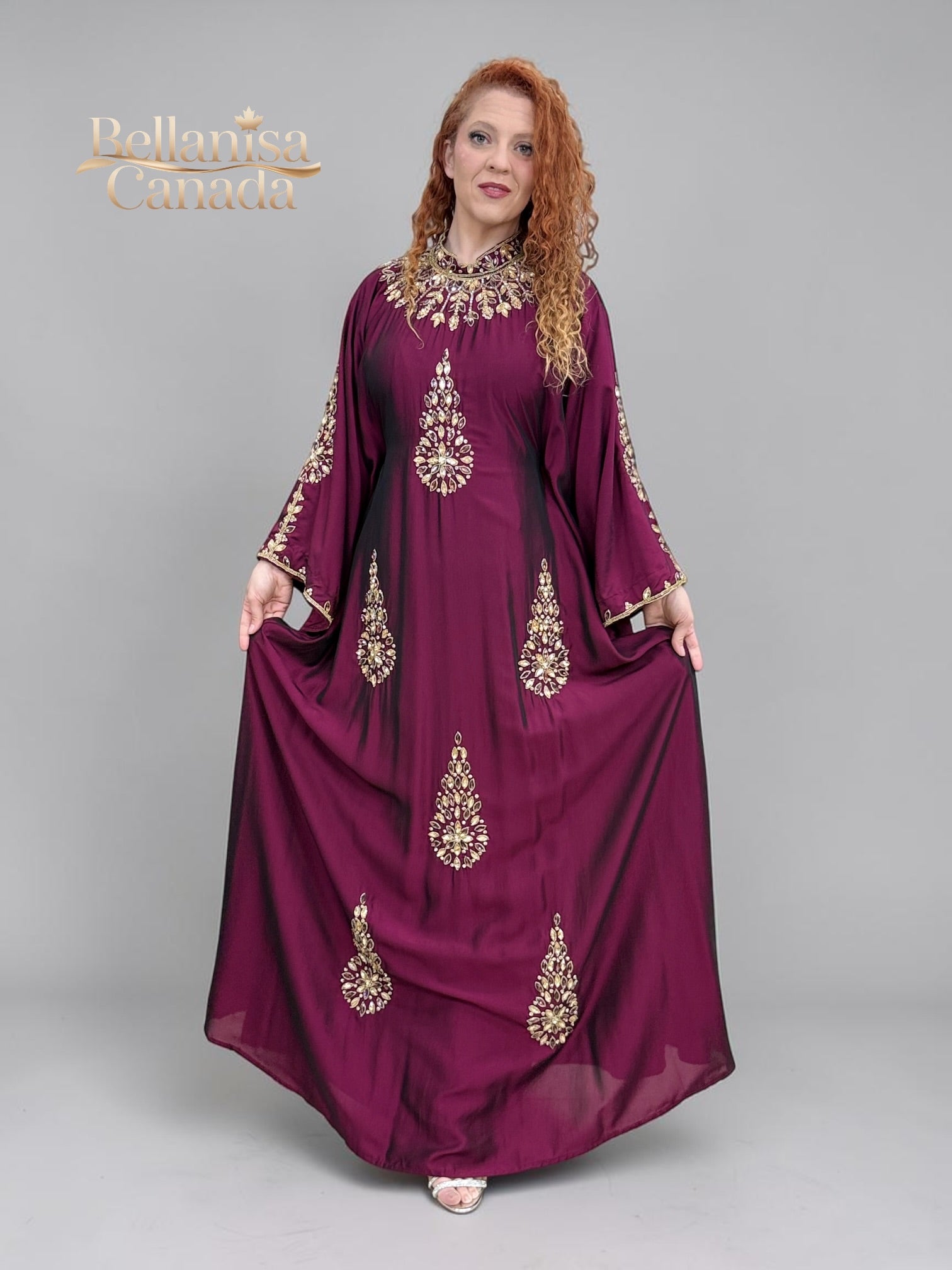 Neela Abaya Kaftan Plum