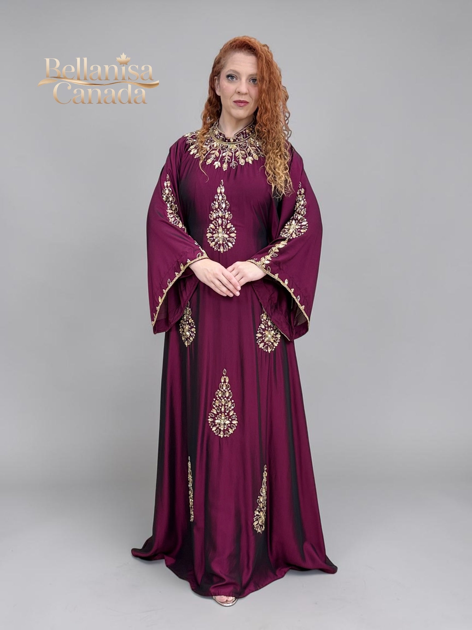 Neela Abaya Kaftan Plum