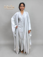 Abaya Satin Silver