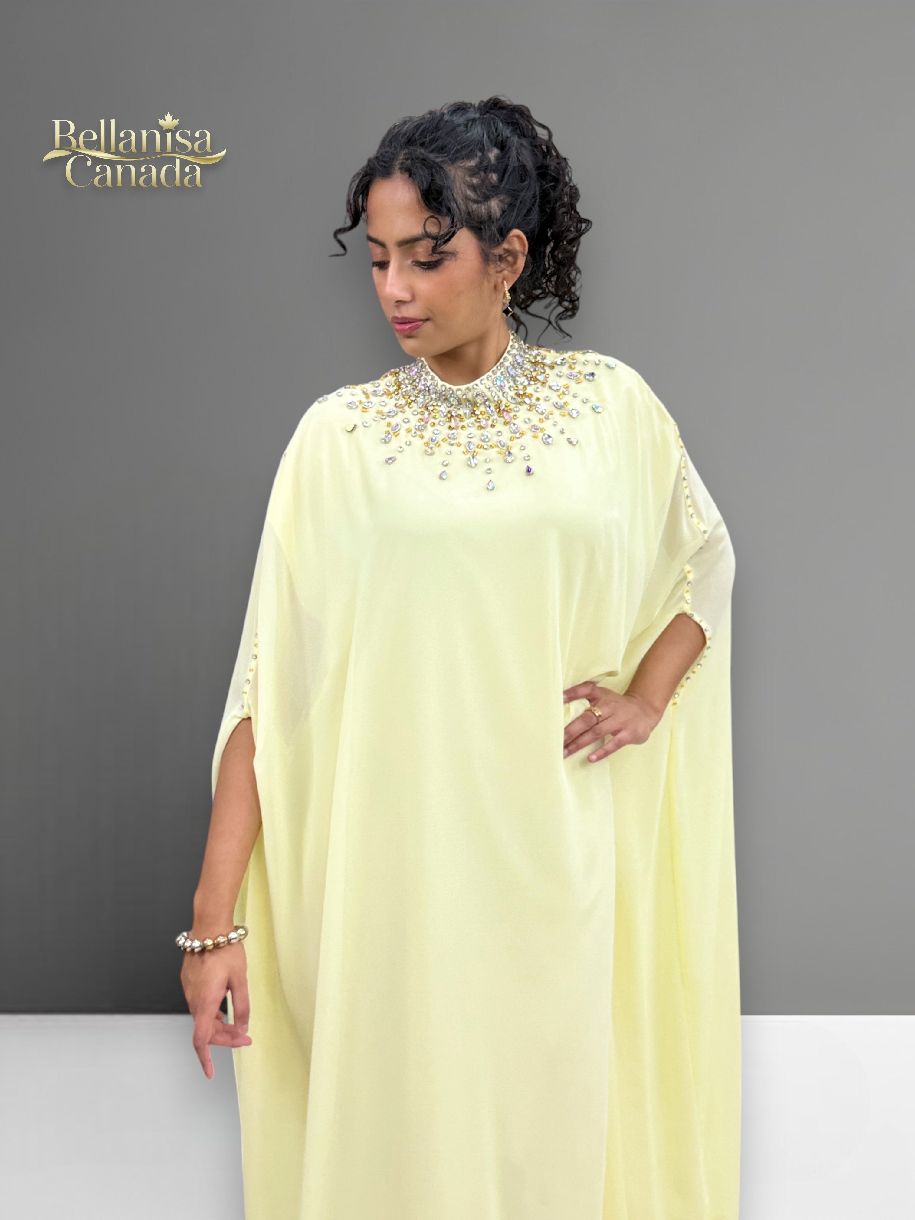 Kaftan Abaya Baby Yellow