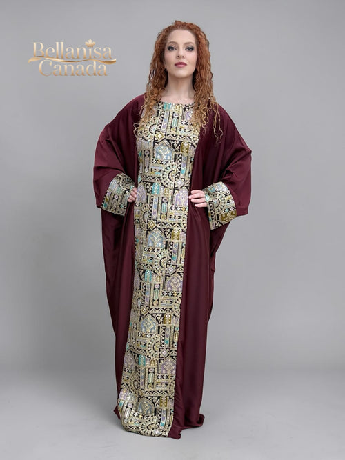 Abaya Pashmin Maroon