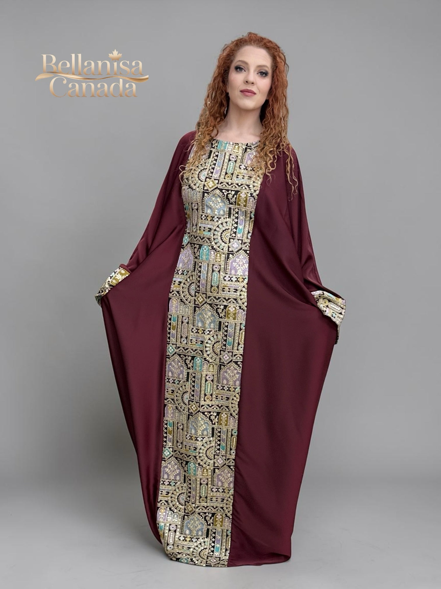 Abaya Pashmin Maroon