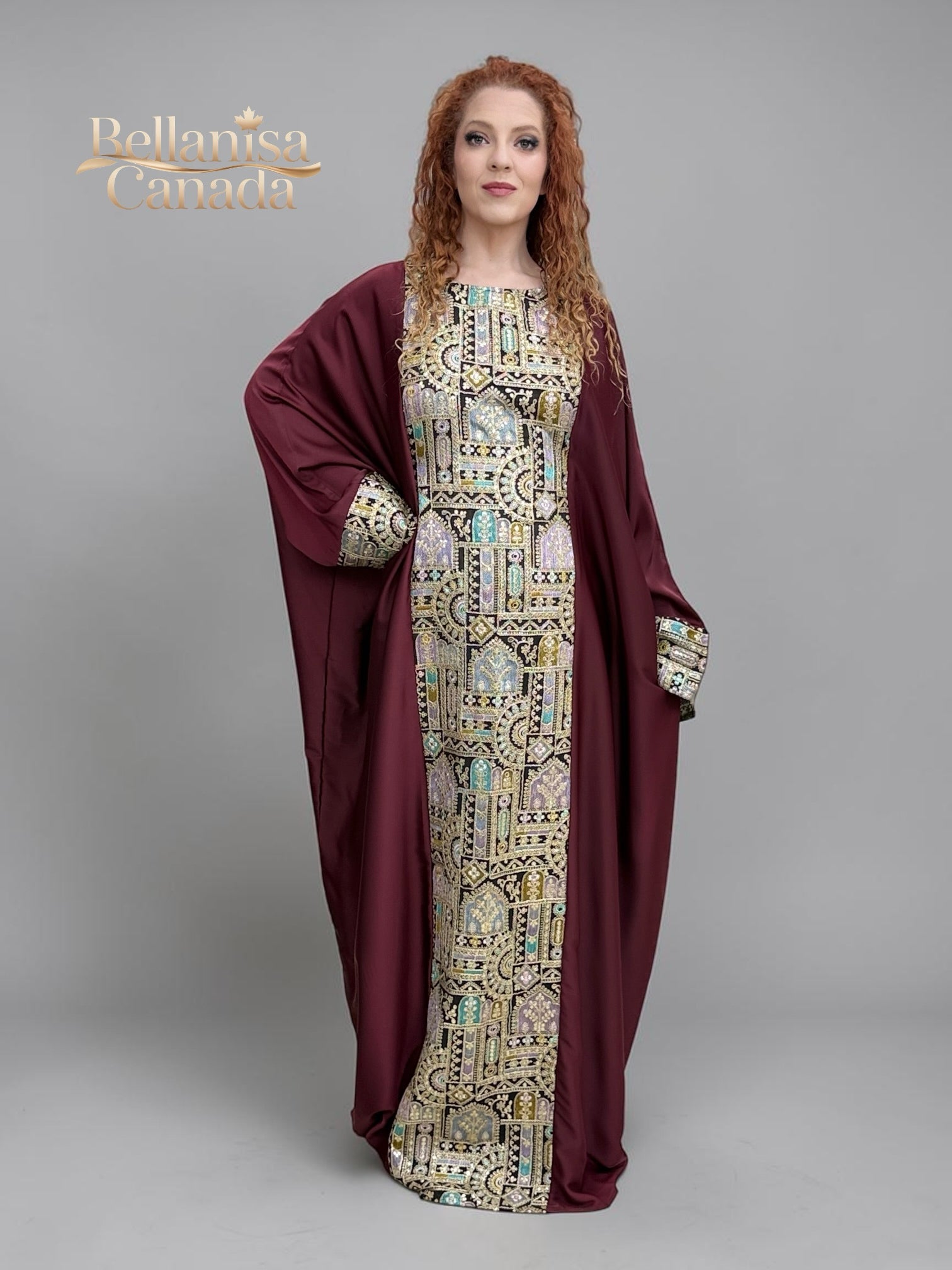 Abaya Pashmin Maroon
