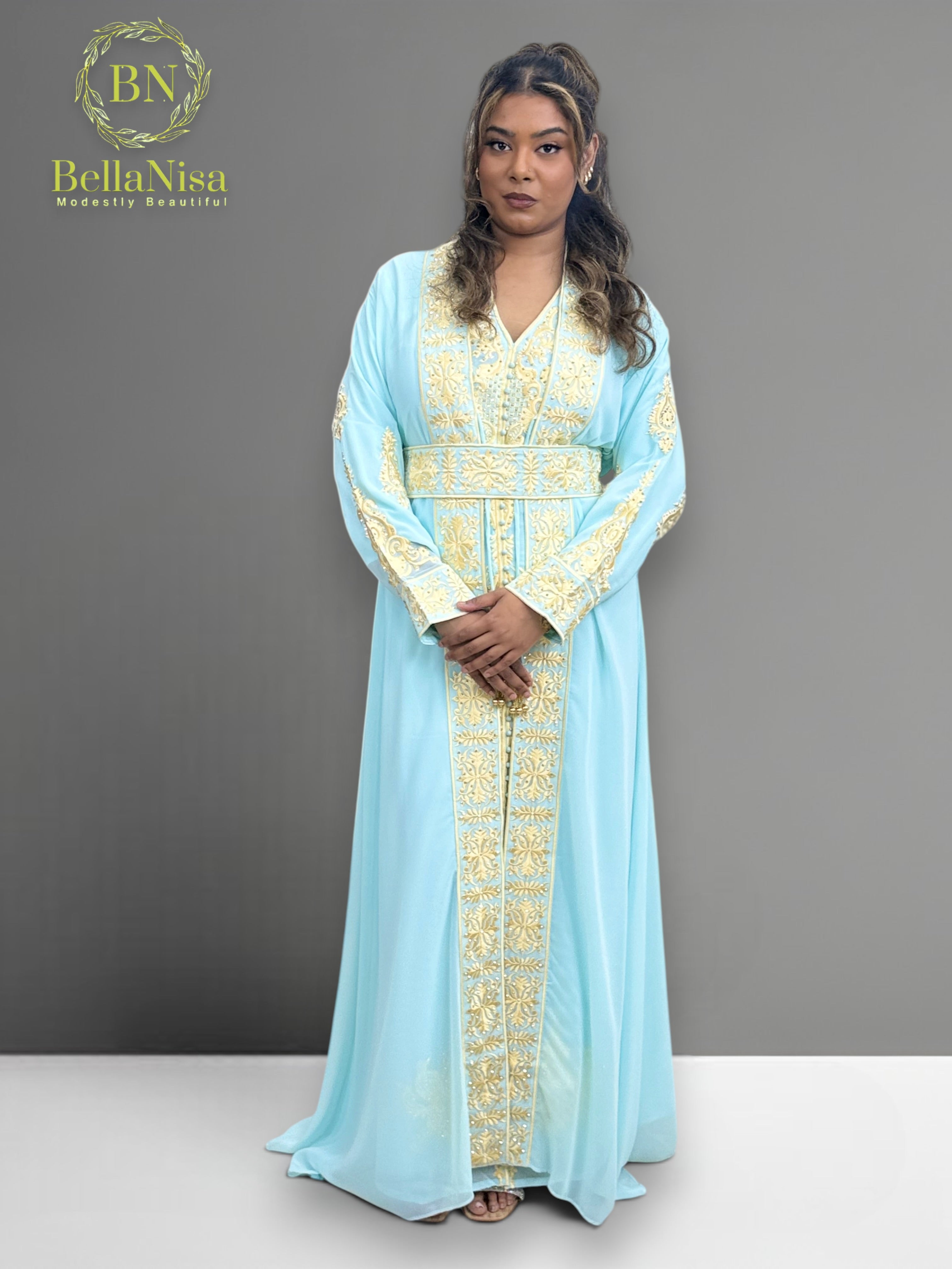 Abaya Embroidered Blue