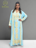 Abaya Embroidered Blue