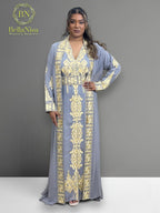 Abaya Embroidered Grey
