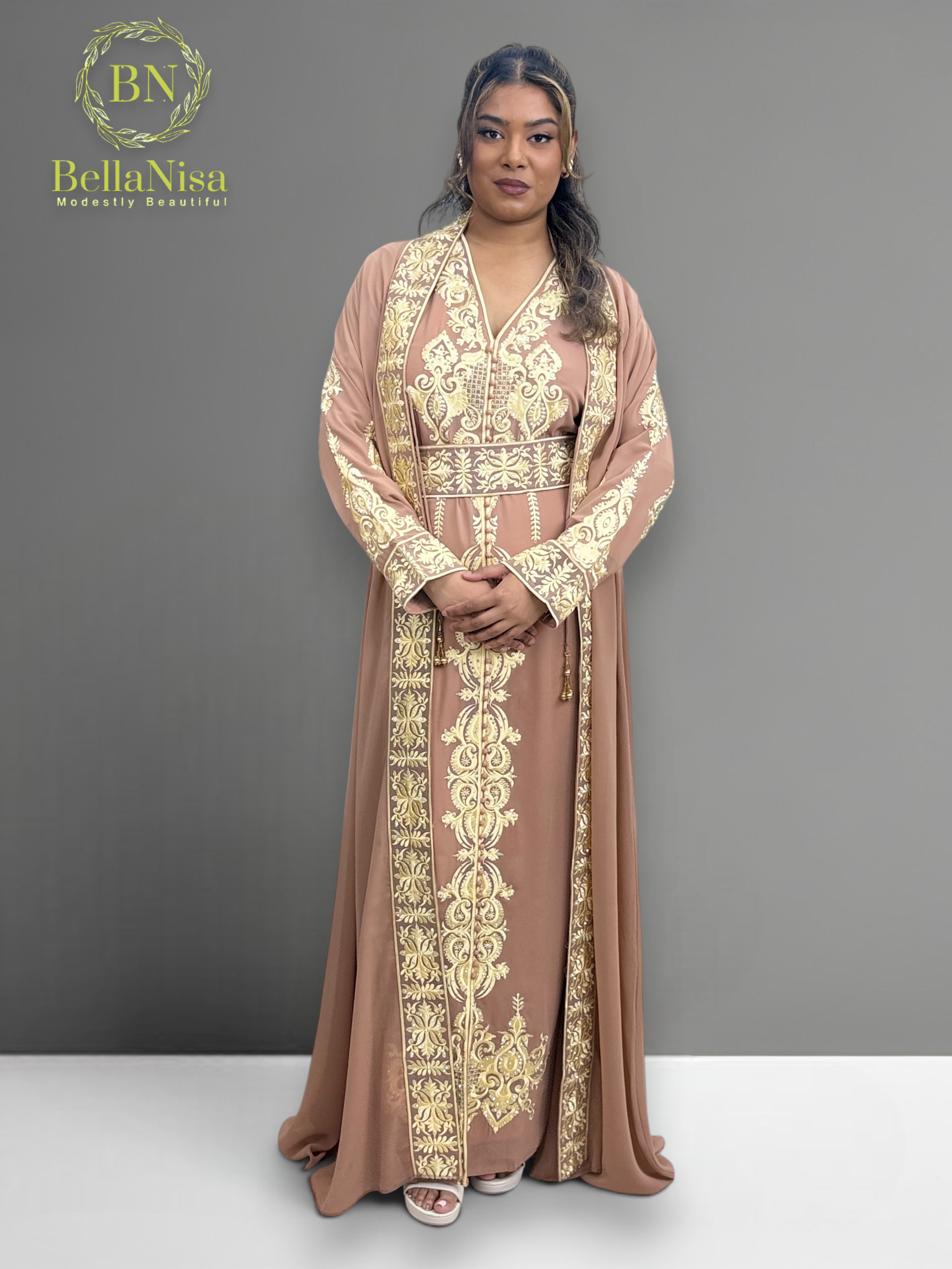 Abaya Embroidered Choc