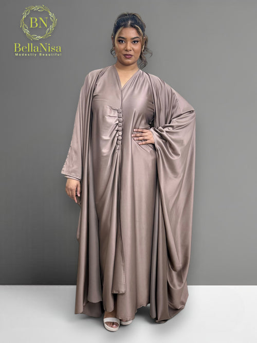 Abaya Satin Choc