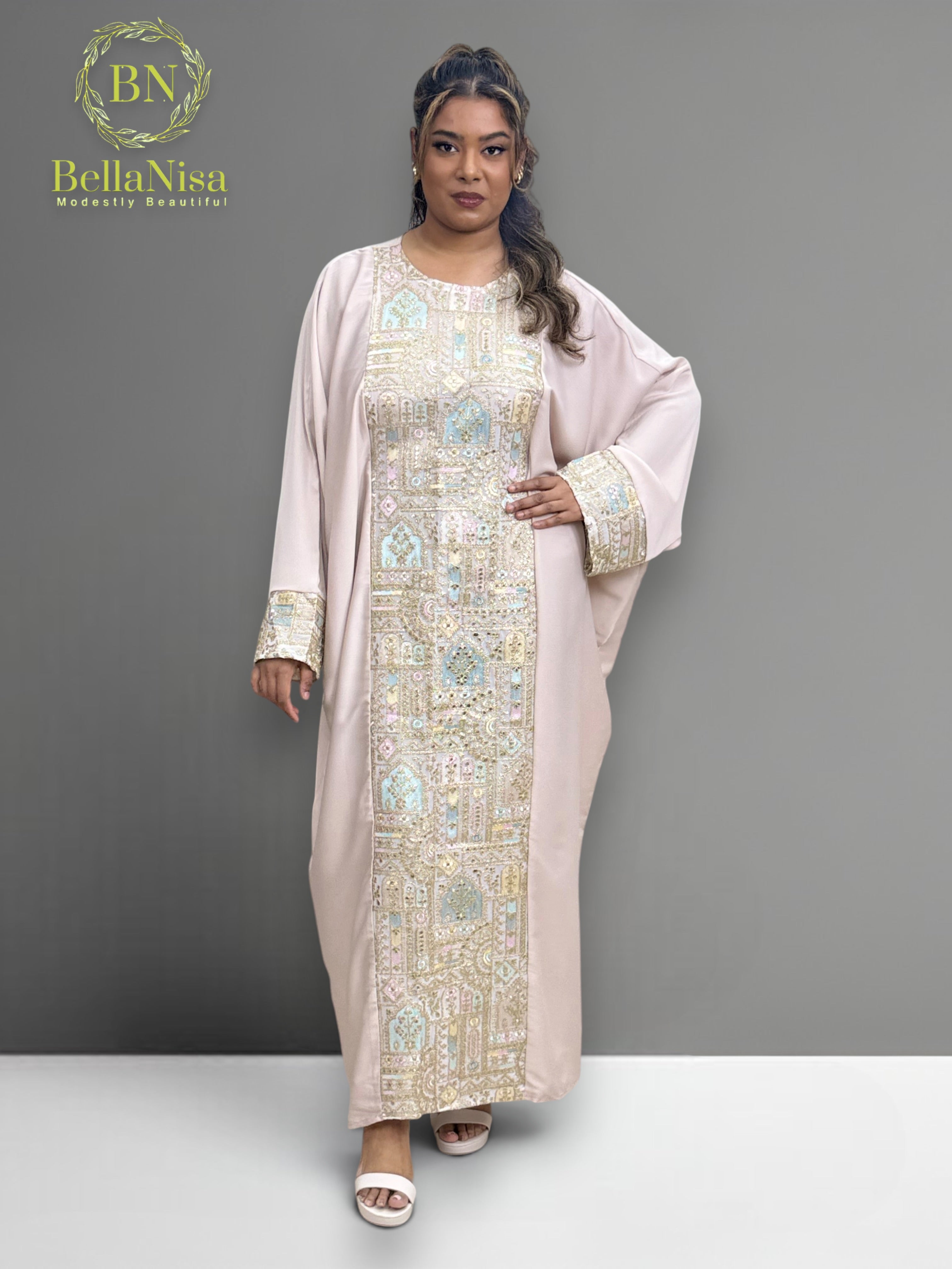 Abaya Pashmin Pastel