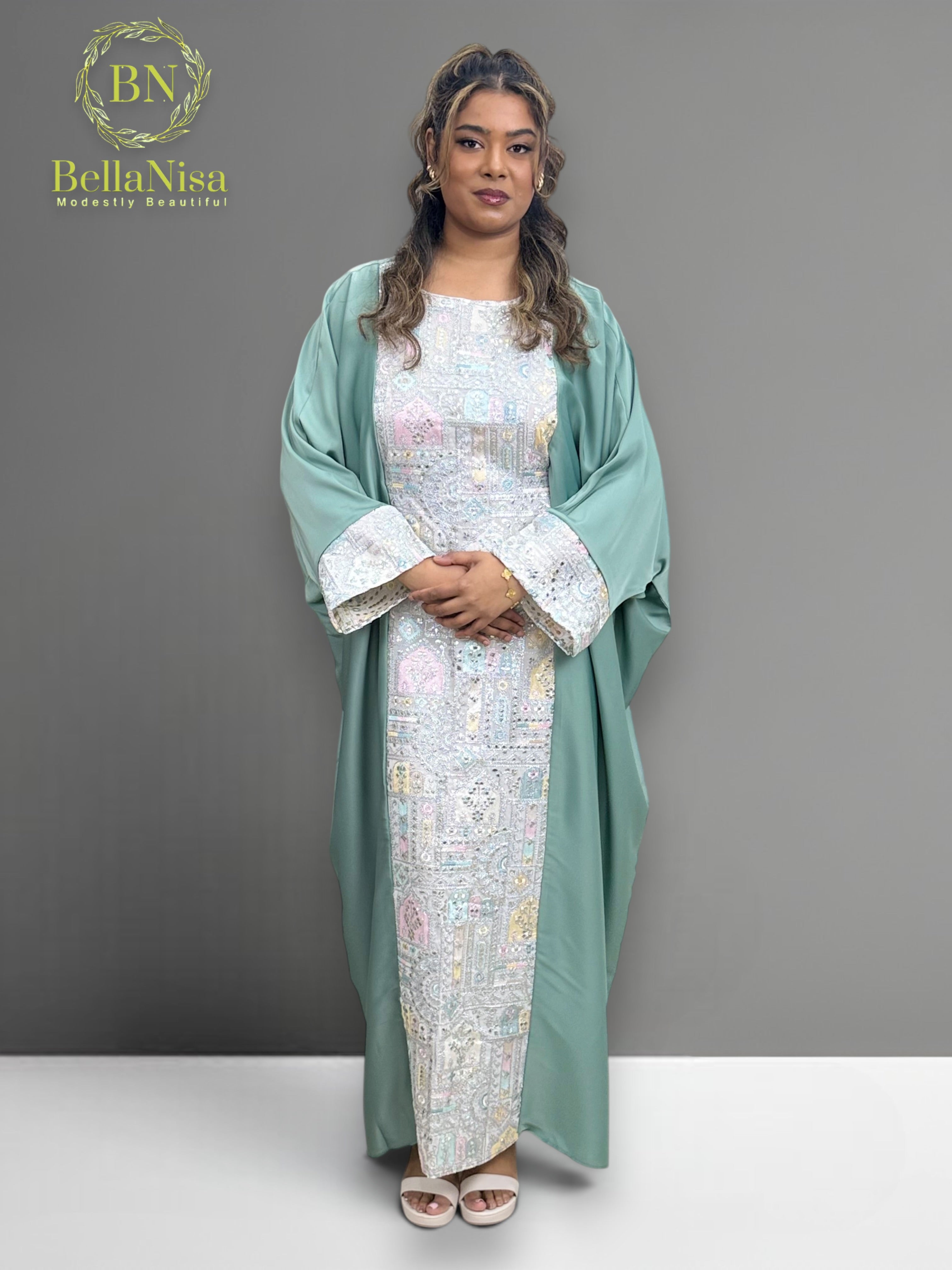 Abaya Pashmin Turquoise