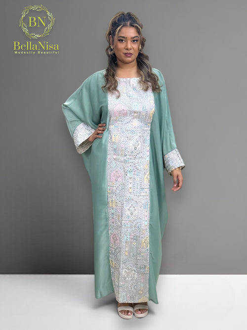 Abaya Pashmin Turquoise
