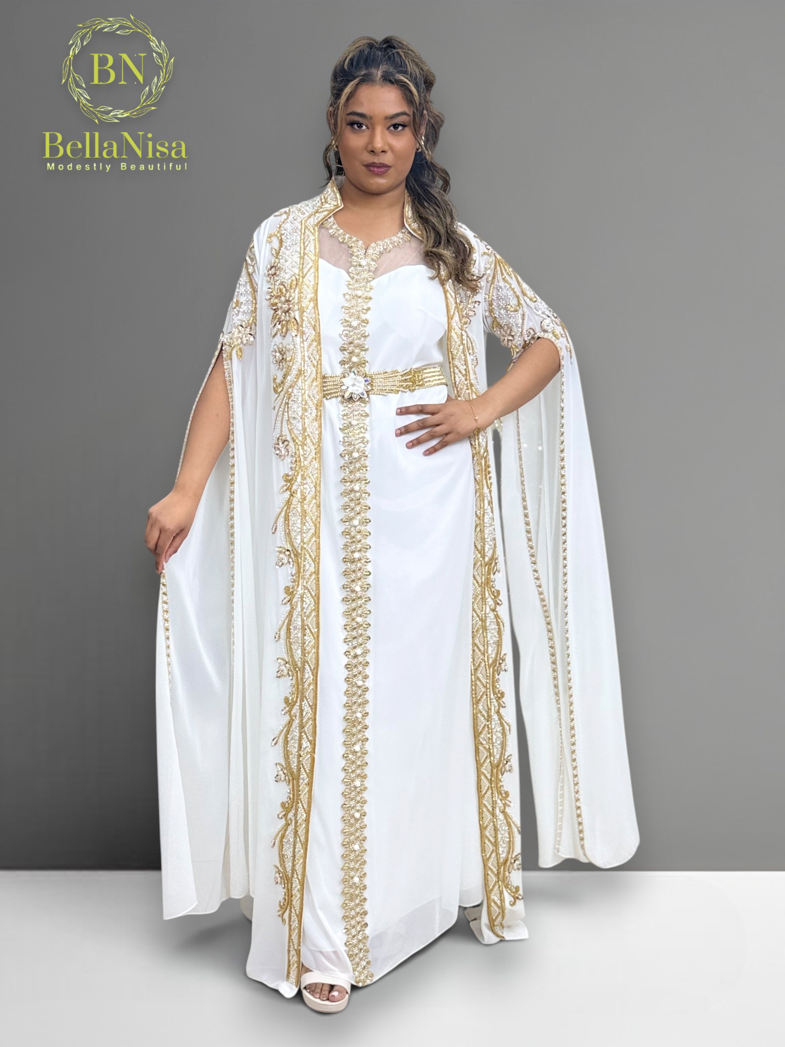 Arusa Kaftan White