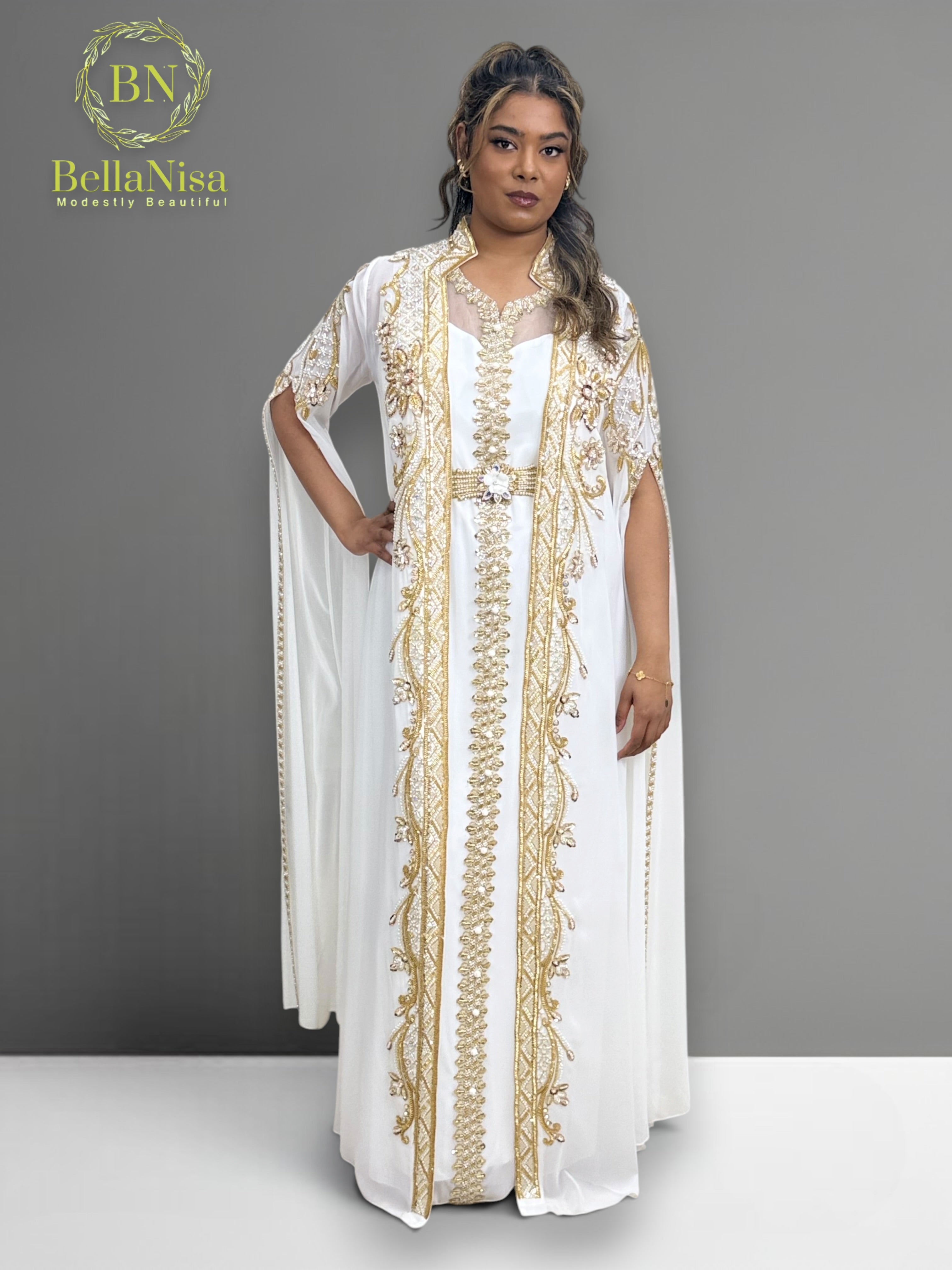 Arusa Kaftan White