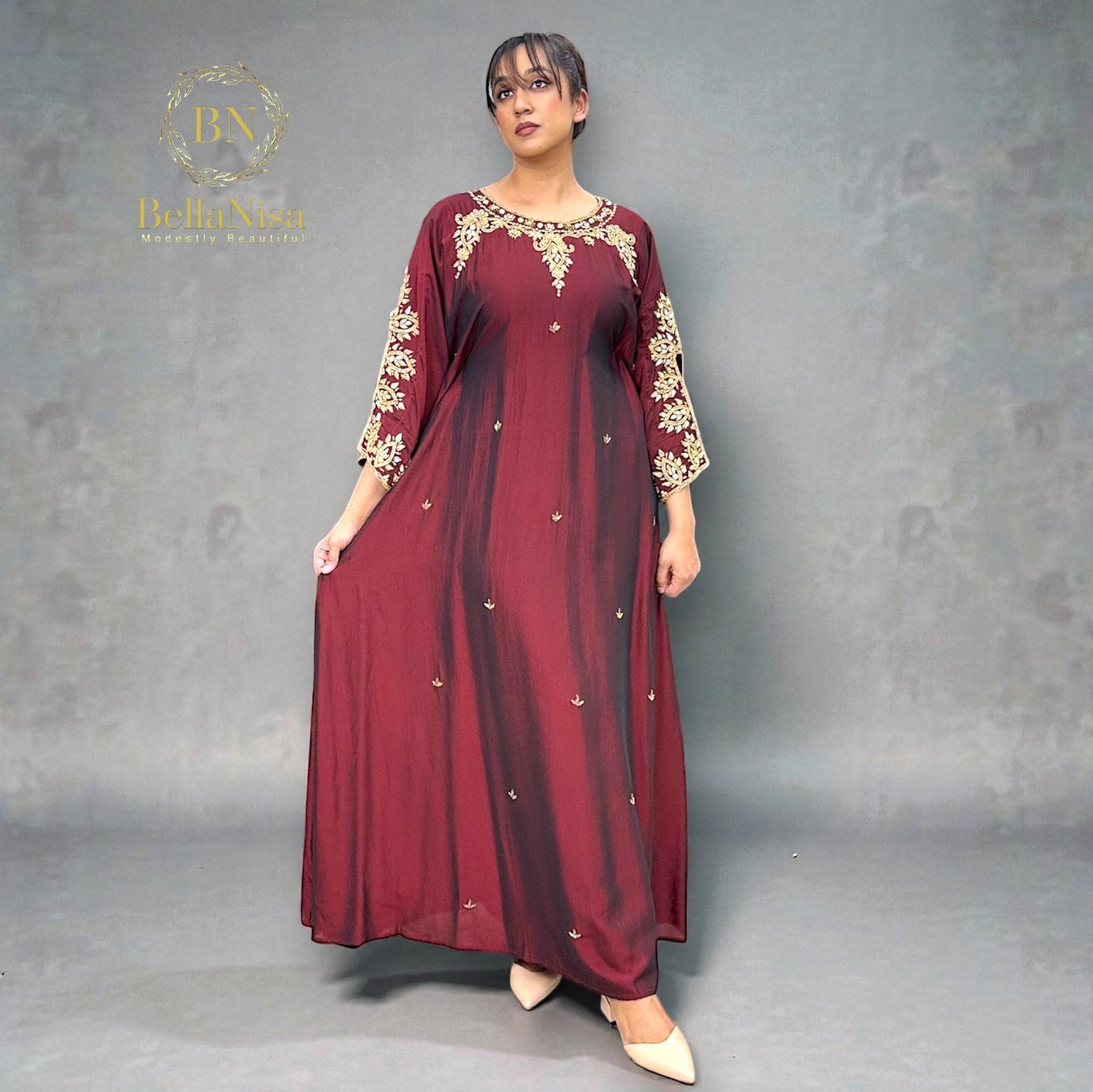 Yara Kaftan Claret