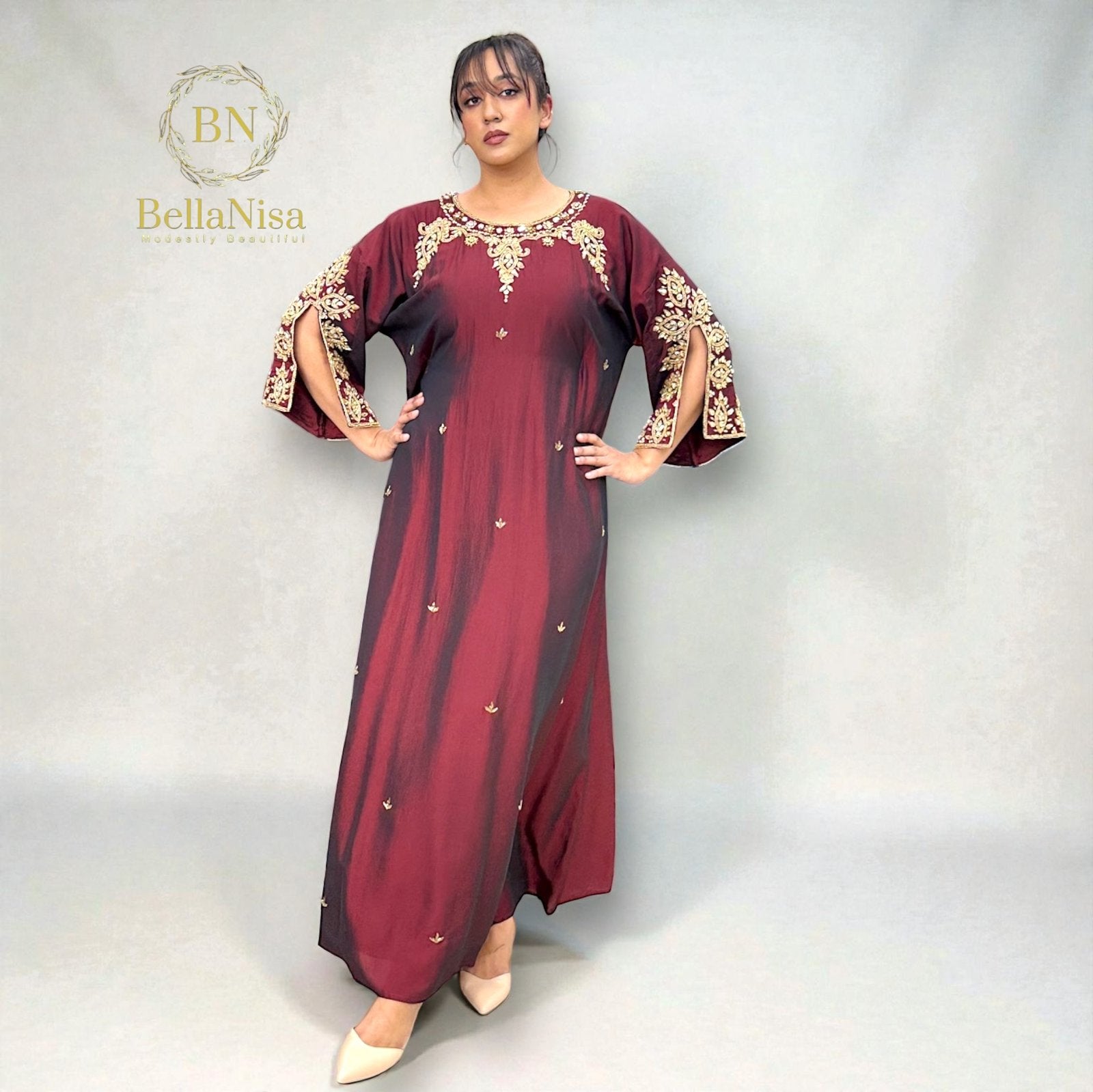 Yara Kaftan Claret