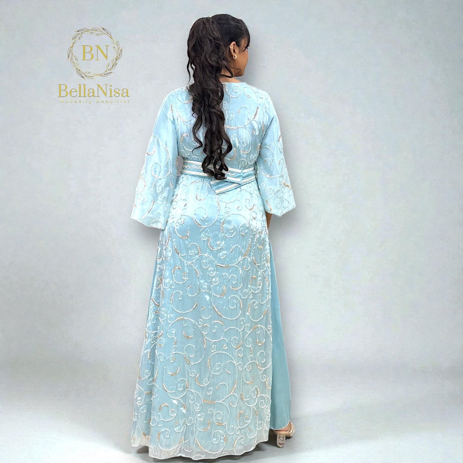 Taha Kaftan Baby Blue