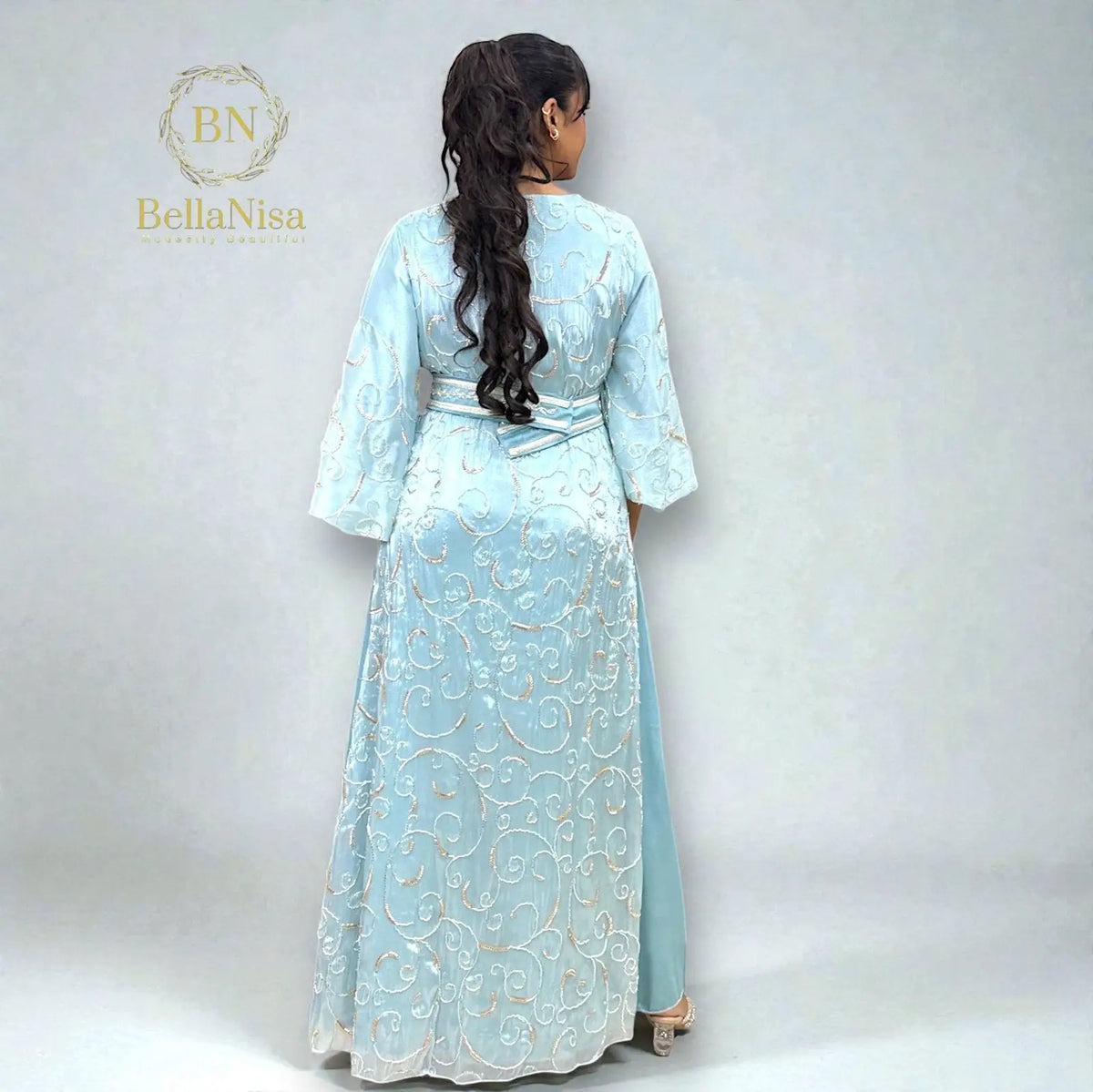 Taha Kaftan Baby Blue