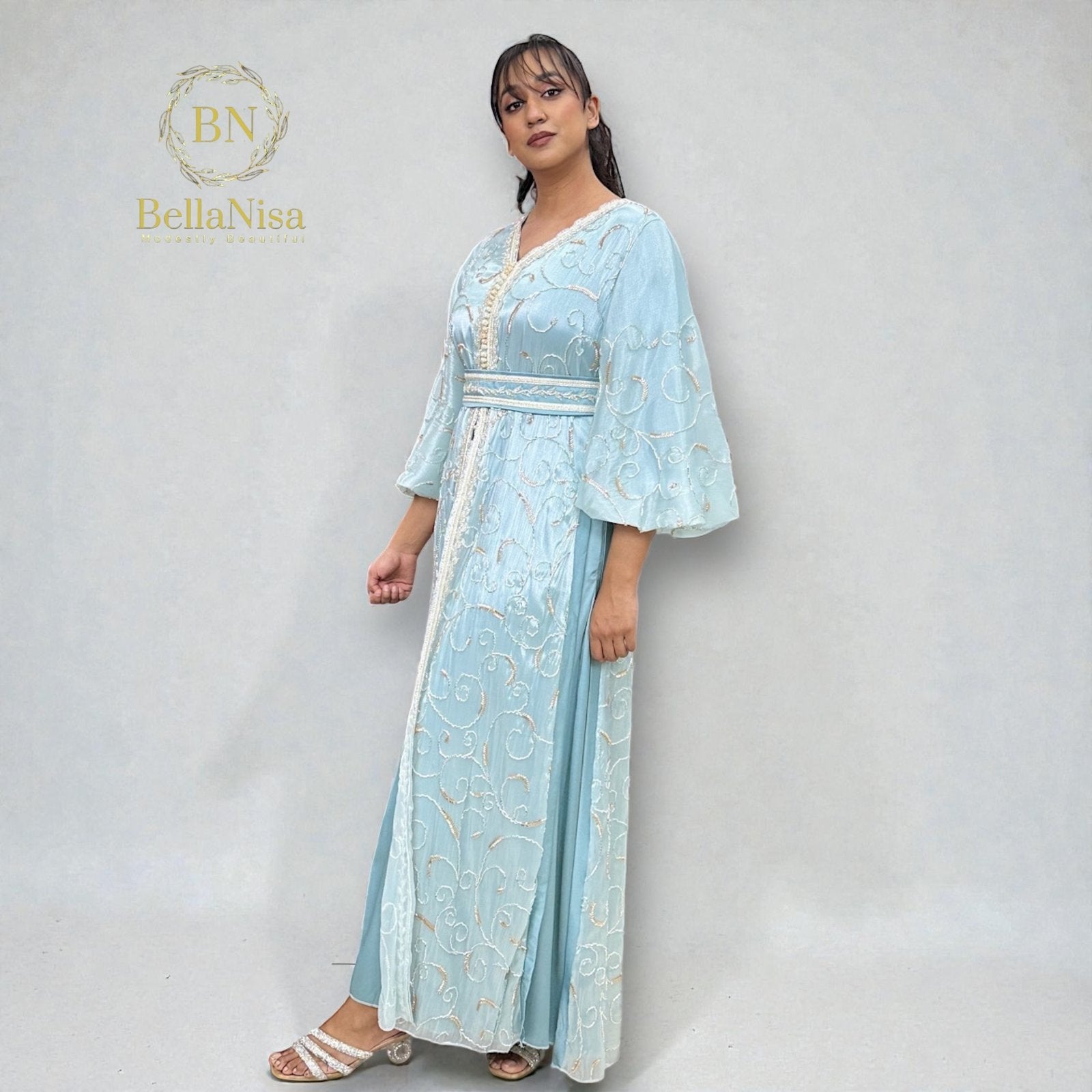 Taha Kaftan Baby Blue