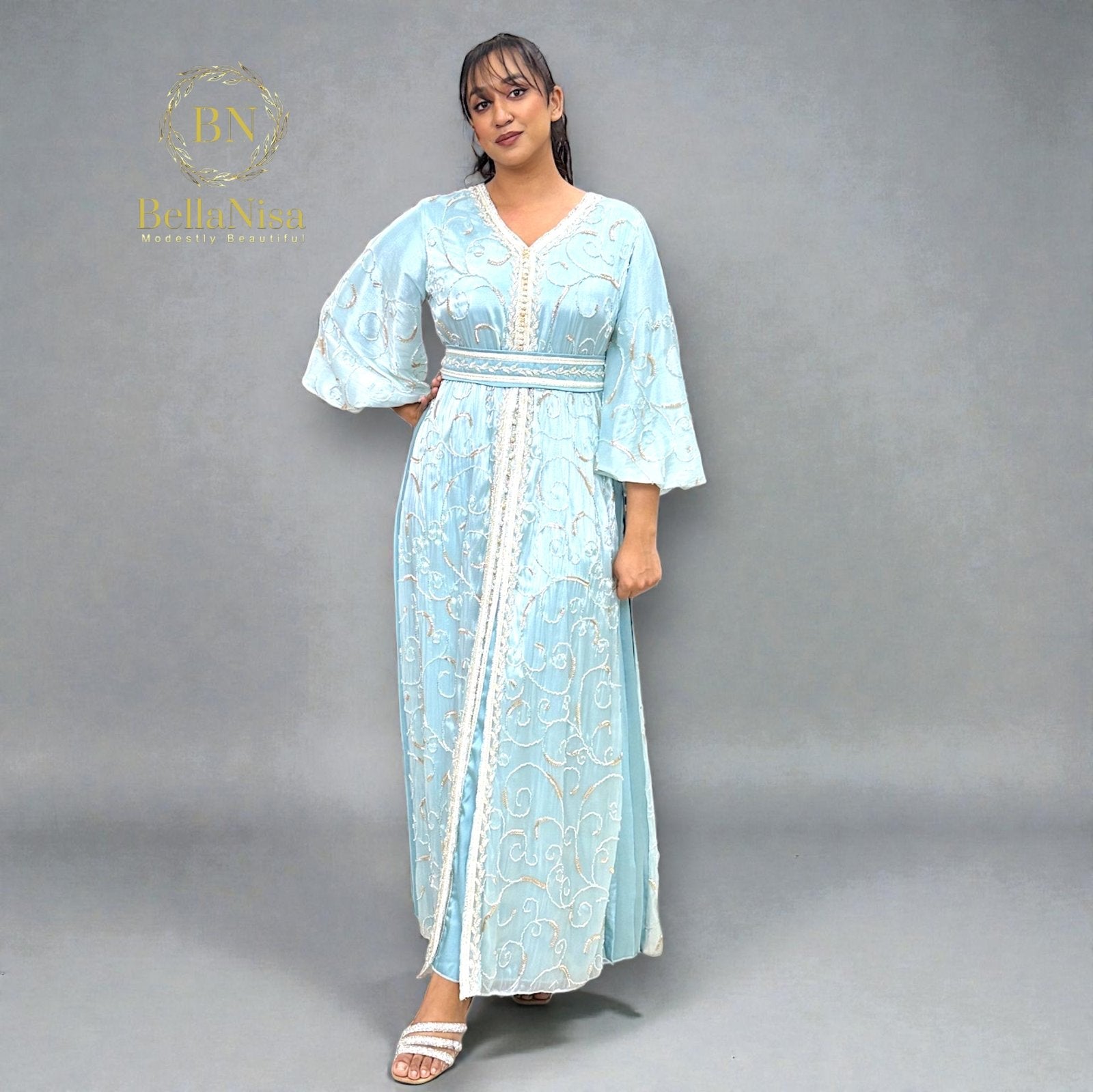 Taha Kaftan Baby Blue