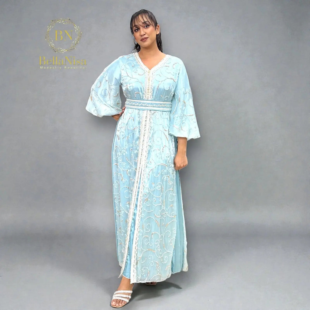 Taha Kaftan Baby Blue