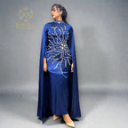 Ari Cape Dress Navy